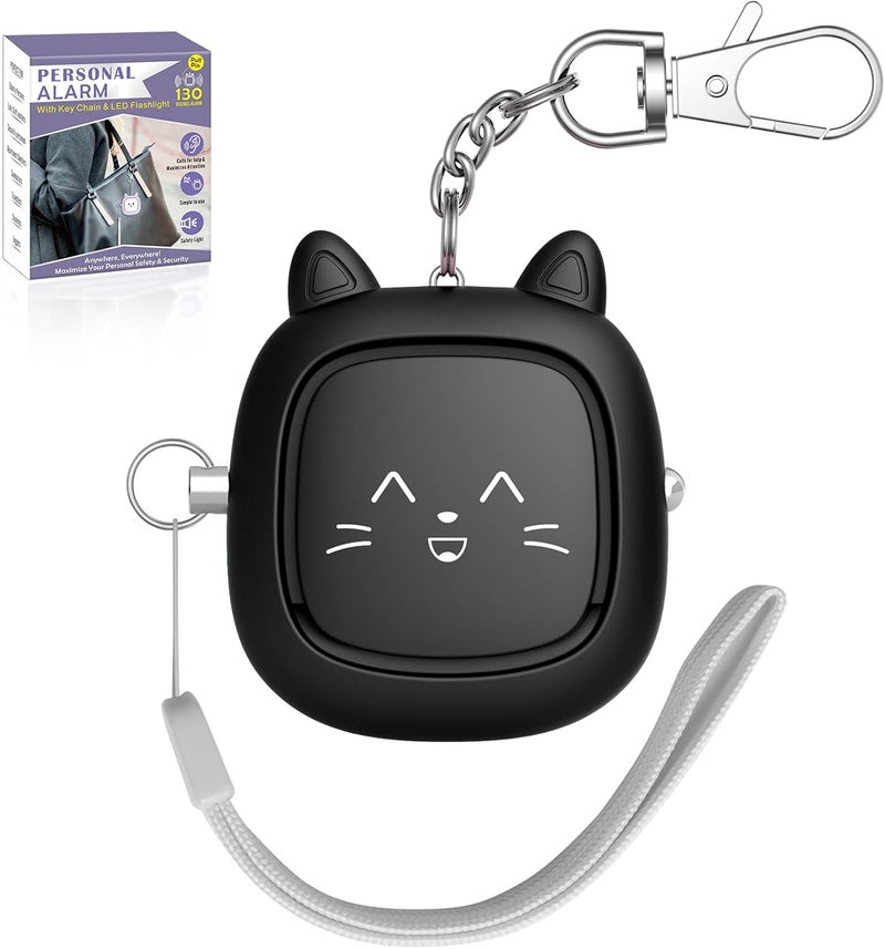 VIGOROAD Safe Sound Personal Alarm, 130 dB Loud Siren Song Emergency Security Alarm Keychain with LED Light, Personal Sound Safety Siren for Women, Men, Children, Elderly(Black) - Image 1